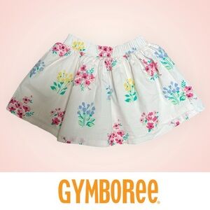 Gymboree White Circle Floral Print Skirt, Size 12-18‎ M, MSRP $36
